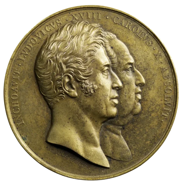 Charles X médaille 1825 statue équestre - Vins Rouges Harmonieux pour Chaque Occasion