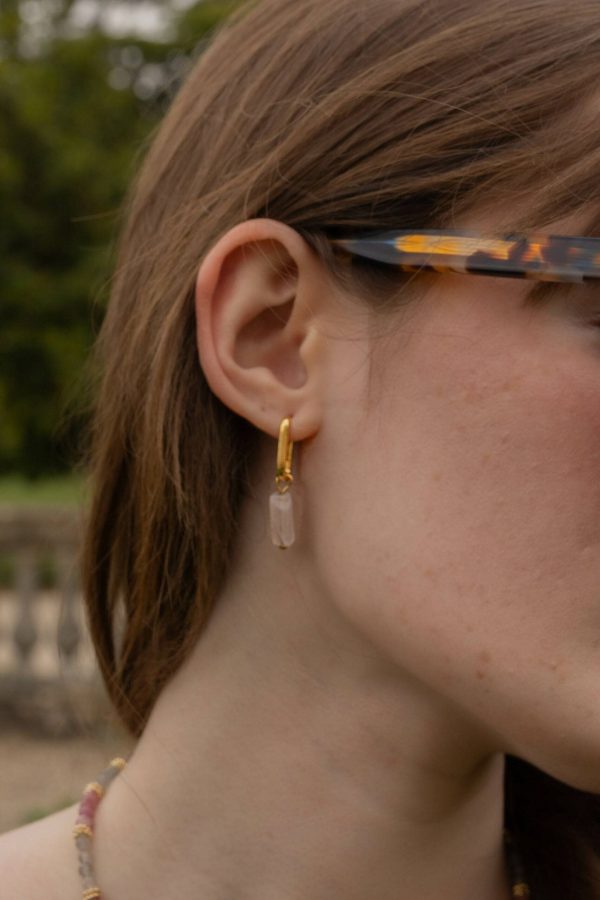 Boucles d'Oreilles Alicia quartz rose - Vins Rouges Harmonieux pour Chaque Occasion