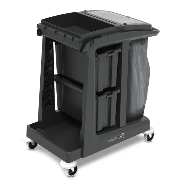 Chariot ménage ECOMATIC 2- Collecteur de déchets+2 tiroirs-NUMATIC-Unité -909658 - Vins Rouges Harmonieux pour Chaque Occasion