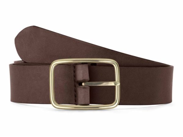 Ceinture cuir marron foncé, boucle rectangulaire, classique, en laiton – 35mm – 4129 Choisir - Vins Rouges Harmonieux pour Chaque Occasion