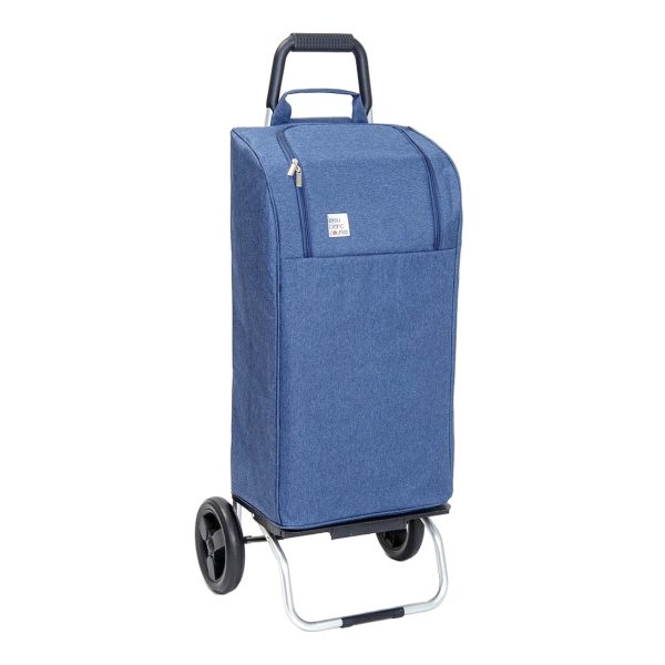 Chariot de courses pliable Carlux – Sac 47L imperméable – Bleu - Vins Rouges Harmonieux pour Chaque Occasion