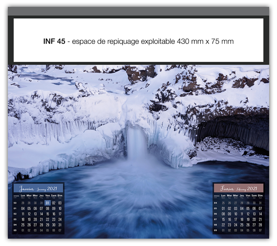 Calendrier publicitaire 2026 mural 2 mois par page : Cascades & torrents - Vins Rouges Harmonieux pour Chaque Occasion