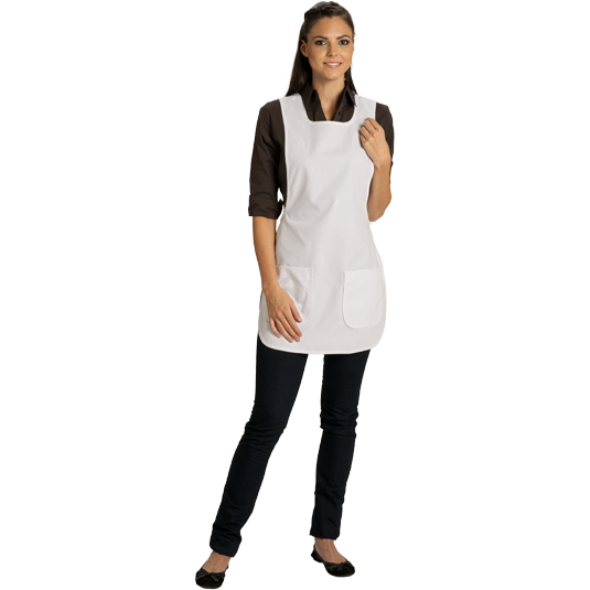 Chasuble blanche à bretelles avec 2 poches - Vins Rouges Harmonieux pour Chaque Occasion