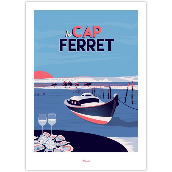 CAP FERRET marcel travel poster - Vins Rouges Harmonieux pour Chaque Occasion