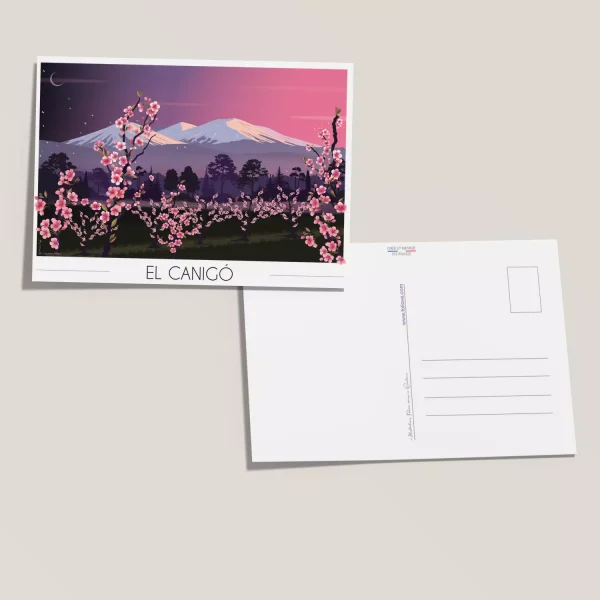 Carte postale El Canigó – Pêchers en fleurs - Vins Rouges Harmonieux pour Chaque Occasion