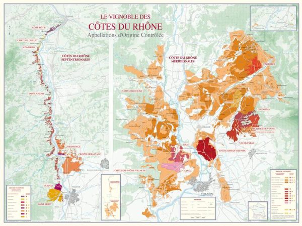 Carte des vins du Rhône 88×66 - Vins Rouges Harmonieux pour Chaque Occasion