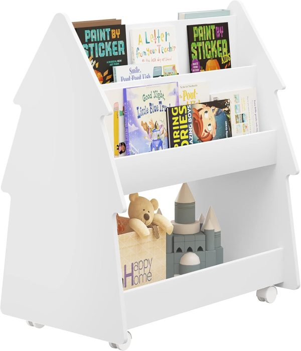 Bibliothèque Montessori pour enfants WOLTU : étagère de rangement sur roulettes - Vins Rouges Harmonieux pour Chaque Occasion