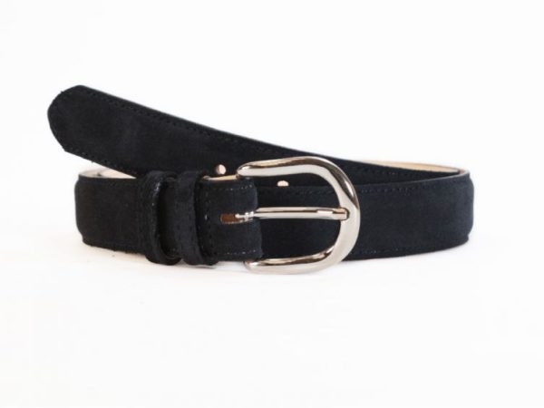Ceinture cuir velours bleu nuit, boucle chromée arrondie 3089 Choisir - Vins Rouges Harmonieux pour Chaque Occasion