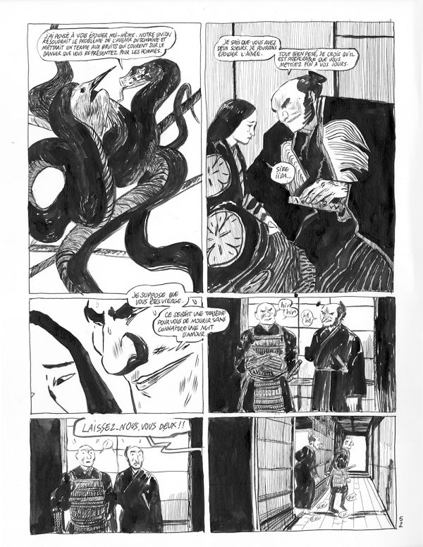 BENJAMIN BACHELIER – Le clan des Otori – planche originale 52, tome 3 - Vins Rouges Harmonieux pour Chaque Occasion