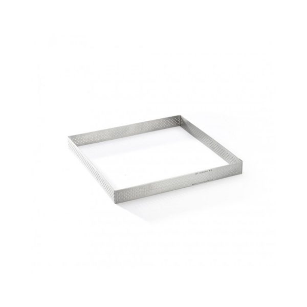 Cercle à tarte carré DE BUYER Valrhona en inox perforé – 2 tailles - Vins Rouges Harmonieux pour Chaque Occasion