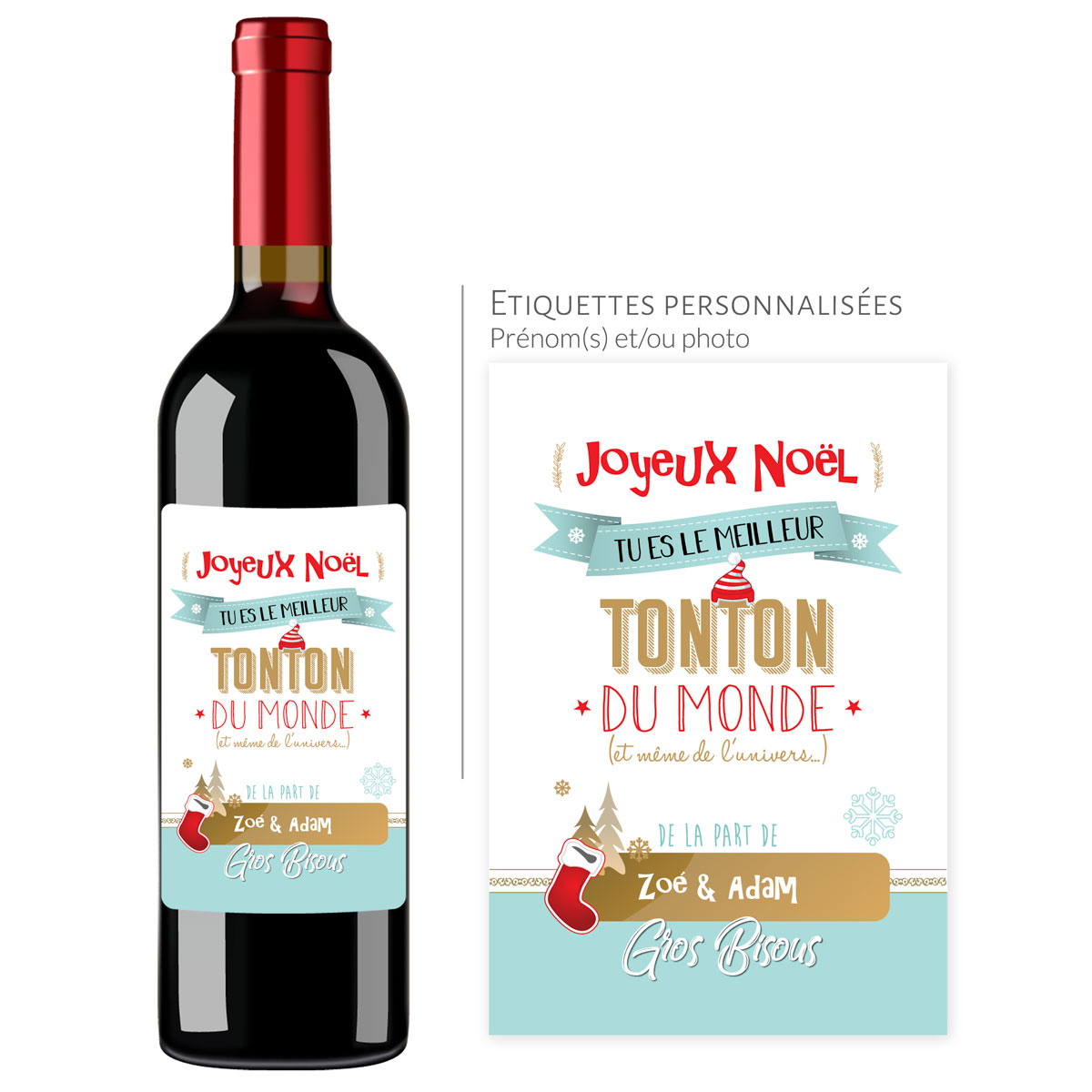 Cadeau noël Tonton | Bouteille personnalisée Tu es le meilleur - Vins Rouges Harmonieux pour Chaque Occasion Cadeau noël Tonton | Bouteille personnalisée Tu es le meilleur - Vins Rouges Harmonieux pour Chaque Occasion