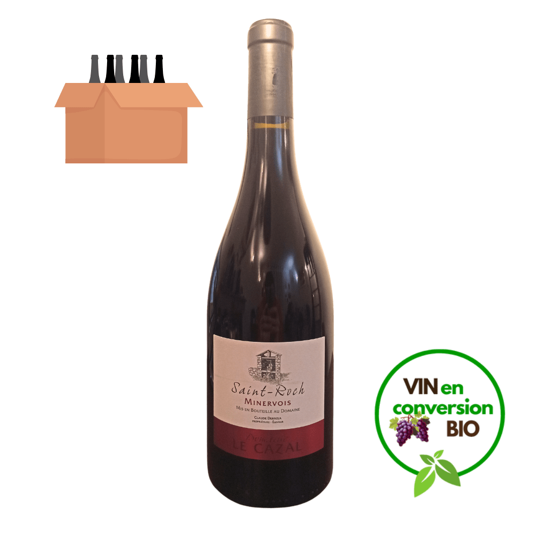 Carton de 6 bouteilles Vin rouge A.O.C Minervois 2022 « Cuvée St Roch » - Vins Rouges Harmonieux pour Chaque Occasion Carton de 6 bouteilles Vin rouge A.O.C Minervois 2022 « Cuvée St Roch » - Vins Rouges Harmonieux pour Chaque Occasion