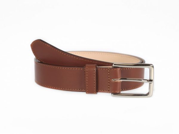 Ceinture doublée cuir marron gold, boucle élégante acier poli 5037 Choisir - Vins Rouges Harmonieux pour Chaque Occasion