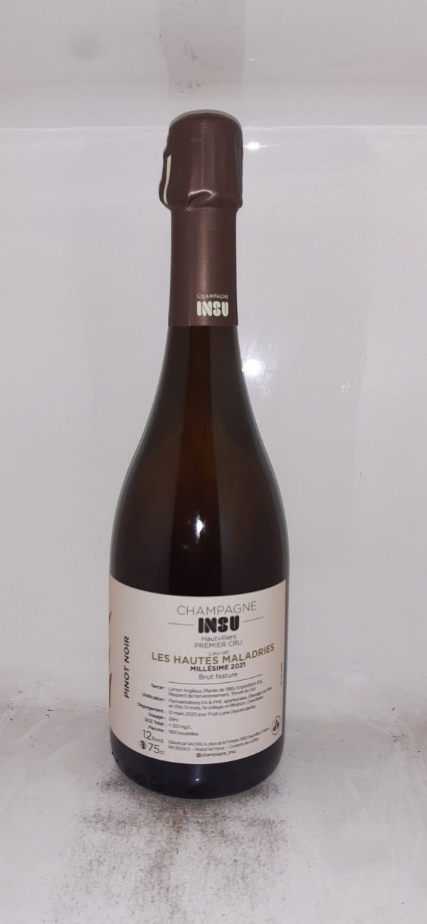 Champagne INSU Les Hautes Maladries 2021 Blanc de Noirs Brut Nature 1er Cru - Vins Rouges Harmonieux pour Chaque Occasion