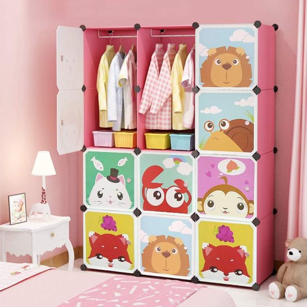 Armoire Montessori Kedia pour chambre d&rsquo;enfant en plastique rose - Vins Rouges Harmonieux pour Chaque Occasion