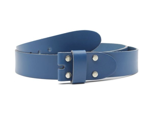 Ceinture sans boucle en cuir bleu moyen – 40 mm – 1003 Choisir - Vins Rouges Harmonieux pour Chaque Occasion