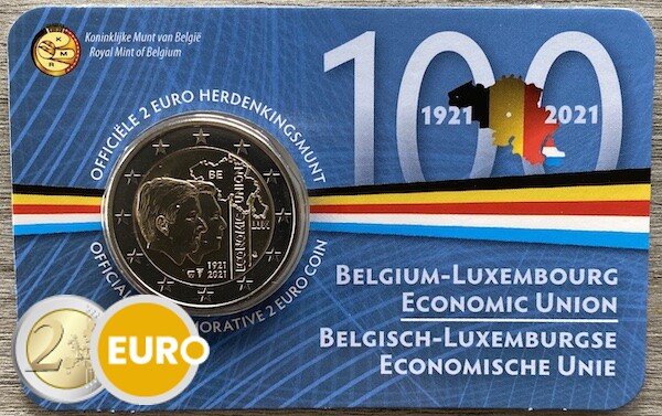 2 euro Belgium 2021 – 100 years BLEU BU FDC Coincard NL - Vins Rouges Harmonieux pour Chaque Occasion