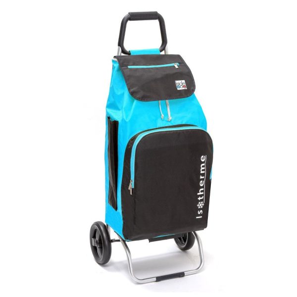 Chariot de courses pliable Buggy – Sac 65L isotherme – Turquoise Anthracite - Vins Rouges Harmonieux pour Chaque Occasion