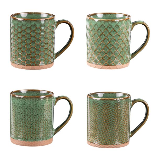 Bastide Coffret Jaspe vert 4 mugs 35cl - Vins Rouges Harmonieux pour Chaque Occasion