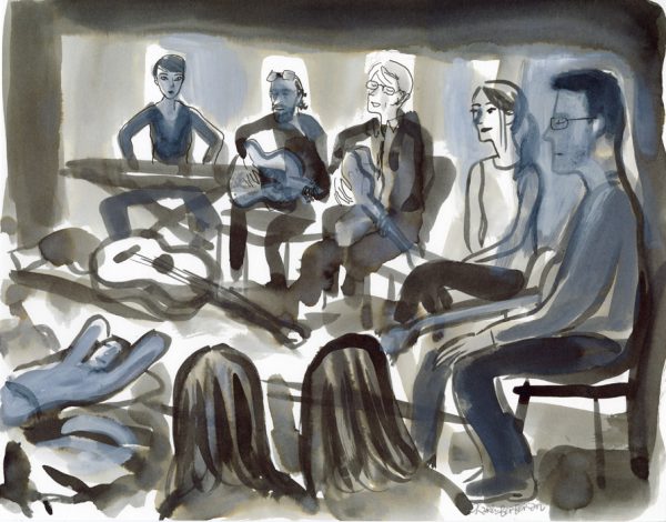 CHARLES BERBERIAN – Dessiner en concert – dessin 3 - Vins Rouges Harmonieux pour Chaque Occasion