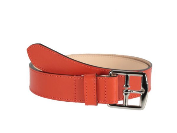 Ceinture femme en cuir doublé orange 5035 120 cm - Vins Rouges Harmonieux pour Chaque Occasion