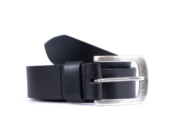 Ceinture cuir 40mm noir, boucle acier vieilli belle presence 4071 120 cm - Vins Rouges Harmonieux pour Chaque Occasion