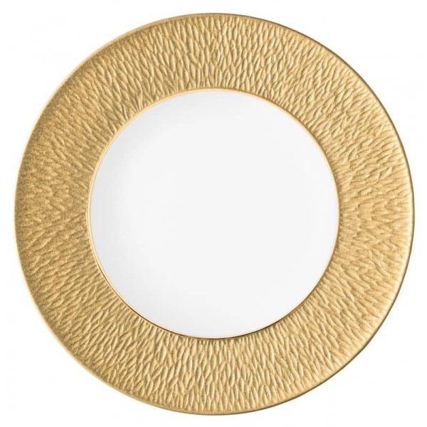 Assiette plate à aile gravée 32 cm Minéral or Raynaud - Vins Rouges Harmonieux pour Chaque Occasion