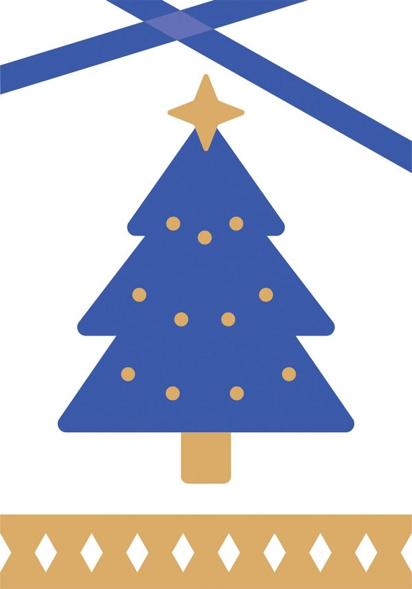 Beauté bleue – Affiche Noël – Poster minimaliste - Vins Rouges Harmonieux pour Chaque Occasion